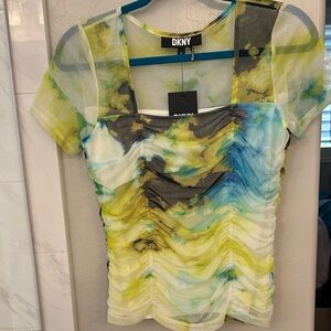 DKNY Multicolor Mesh Women's Top NWT